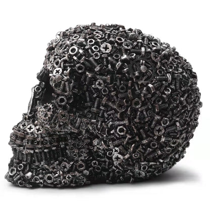 Resin Screw Gear Mechanical Style Skull Decorative Crafts Ornament Home Decor Statue Halloween Decoration Sculpture Skull Statue Good Vibrations