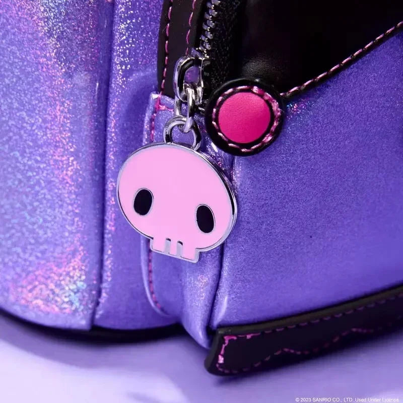 Sanrio Series Purple Kuromi My Melody Backpack Creative Backpack Storage Stationery Leather Mini Student Backpack Christmas Gift Good Vibrations
