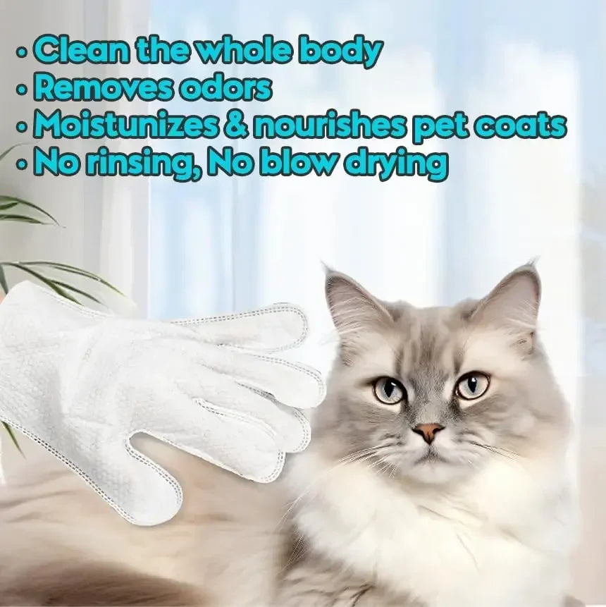 6pcs Unscented Extra Thick Pet Cleaning Wipes for Dogs & Cats,Dog Washing Bathing Deodorizing Grooming Gloves for Daily Care Good Vibrations