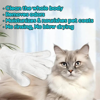 6pcs Unscented Extra Thick Pet Cleaning Wipes for Dogs & Cats,Dog Washing Bathing Deodorizing Grooming Gloves for Daily Care Good Vibrations