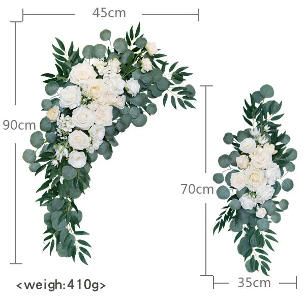 Yannew Artificial Arch Flowers Swag for Boho Wedding Baby Shower Ceremony Flower Garlands Arrangement Reception Backdrop Decor Good Vibrations