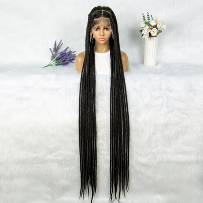 KIMA 60 inches Full Lace Braided Wigs Synthetic Lace Wigs Braided Wigs Crochet Wigs Faus Locs Braided Wigs for Black Women Good Vibrations