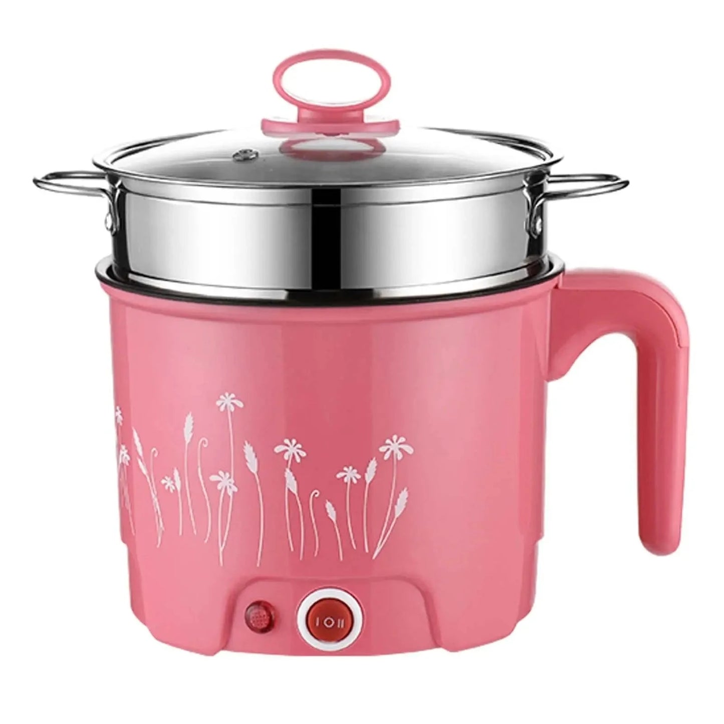 Electric Pots Household Portable Multipurpose Mini Ramen Cooker Noodles Cooker Mini Pot for Shabu Shabu Dumpling Fry Ramen Eggs Good Vibrations