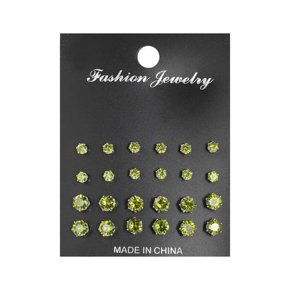 12 Pcs Zircon Earrings Set Briliant Shiny Stud Earrings for Women Simple Pearl Irregular Trendy Jewerly Accessories 2024 New Good Vibrations