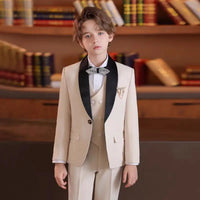 Classic Boy's Suit Set Sequin Suit Jacket Vest Pants Set Tuxedo For Boys Flower Boy Mini Suit Evening Party Wedding Suit For Boy Good Vibrations