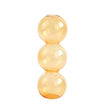Nordic Glass Bubble Vase - Clear Hydroponic Planter for Home Desk Decor, Cute Simple Gift Idea & Flower Arrangement Decoration Good Vibrations