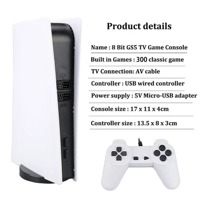 GS5 Video Game Console 300Games Mini TV Wired Handheld Controller Video Retro Game High-definition Output Two Player Good Vibrations