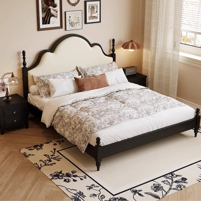 Wooden Retro Double Beds Luxury Designer Home Storage Upholstered Bed Bed Adult Couples Cama Box Casal Bed Room Furnitures Set Good Vibrations