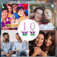 925 Silver Spring Flowers Earrings Colorful Purple Dopamine Butterfly Bee Sweet Romantic Hoop Earrings for Women Party Fine Gift Good Vibrations