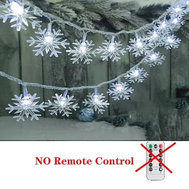 Christmas Tree Decorations 1M-30M LED Garland Holiday Snowflakes String Fairy Lights Ornaments for Home Party Noel Navidad 2026 Good Vibrations