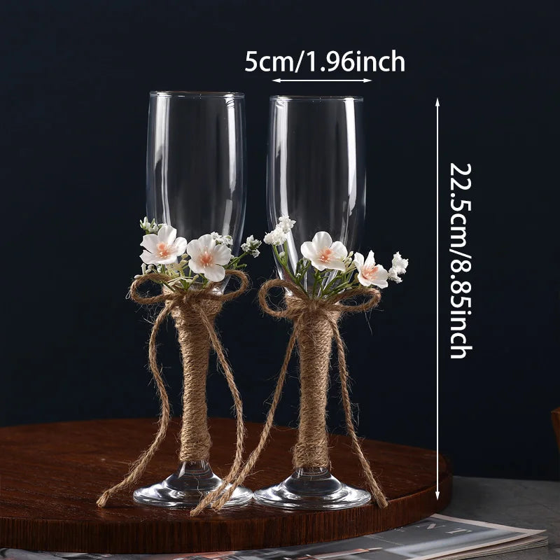 Premium Wedding Toast Glasses - Elegant Champagne glasses for Bride & Groom - Luxury Ceremony Accessory Good Vibrations