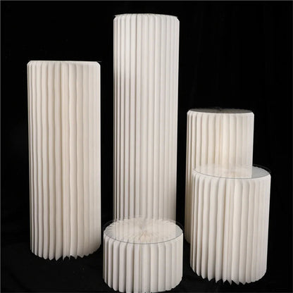 Paper Folding Cylinder Wedding Ramadan Decoration Birthday Anniversary DIY Party Supplies Baby Shower Dessert Table Cake Stand Good Vibrations