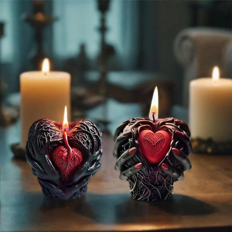 Halloween Candle Silicone Mold Heart Aromatherapy Candle Halloween Decor DIY Gypsum Resin Decor Good Vibrations
