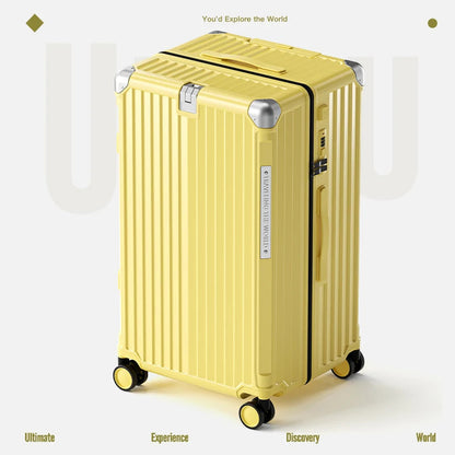 Hard Shell Carry-On Suitcase Rolling Travel Luggage with Spinner Wheels 20 24 26 28 30 Inch Large Capacity Durable Luggage Good Vibrations