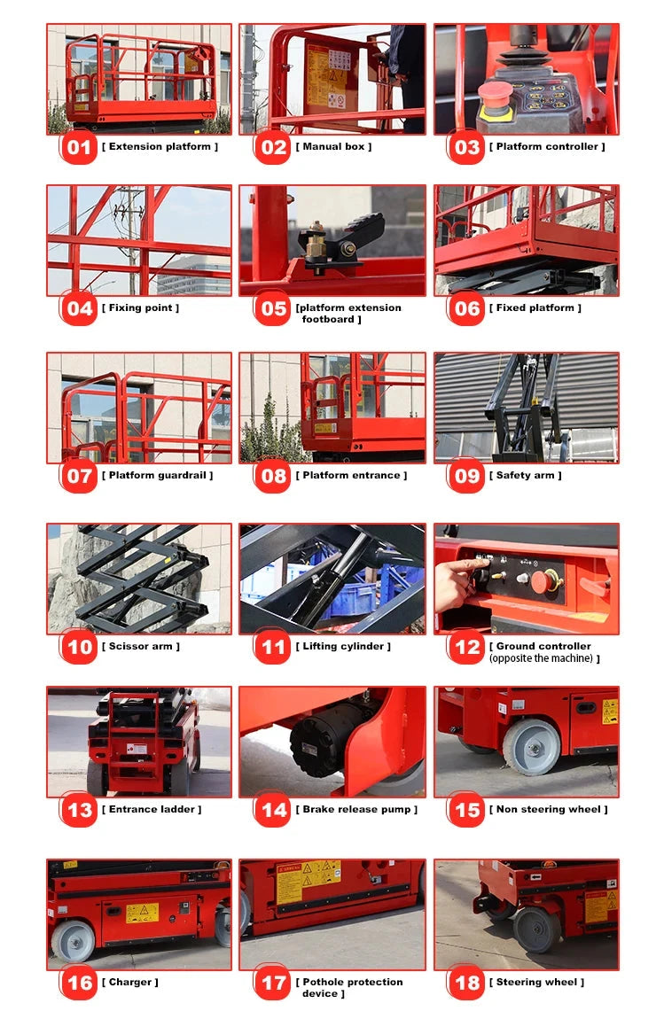 Electric Scissor Lift  Aerial Platform 6m 8m 10m 12m Skylift Mobile Lifter Scaffolding Hydraulic Scissor Lifts Trolley 30 Ft Good Vibrations