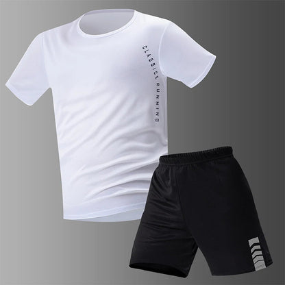 2/4/6 Pcs Plus Size Men's Quick-drying Short-sleeved Shorts Suit Men's Leisure Sports Running Fitness T-shirt Joker Shorts Teen Good Vibrations