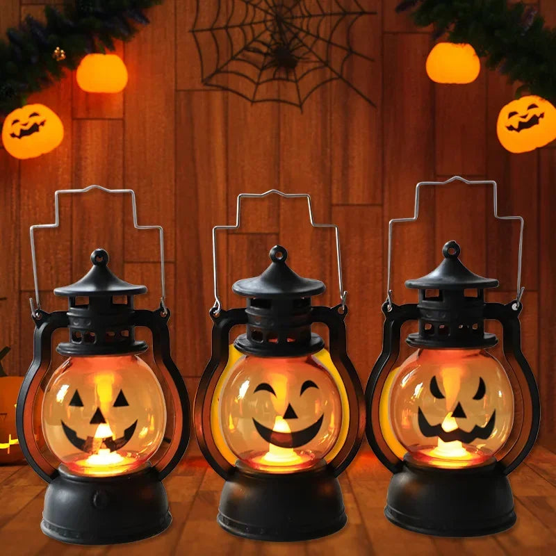 1-10PC Halloween Pumpkin Ghost Face Lamp Portable Skull Decoration Light for Bar Party Table Atmosphere Prop Halloween Decor Use Good Vibrations