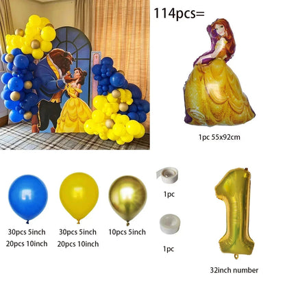 Beauty and the Beast Balloon Girl Birthday Party Supplies Gift Home Decor 32inch Number Ballon Baby Shower Wedding Decoration Good Vibrations