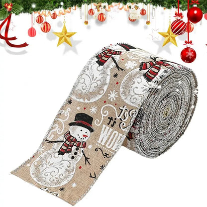 Christmas Ribbon Holiday Wreath Tie Decorative Bow Accessories Wired Edge Ribbon  Holiday Packaging Streamer  ﻿ Good Vibrations