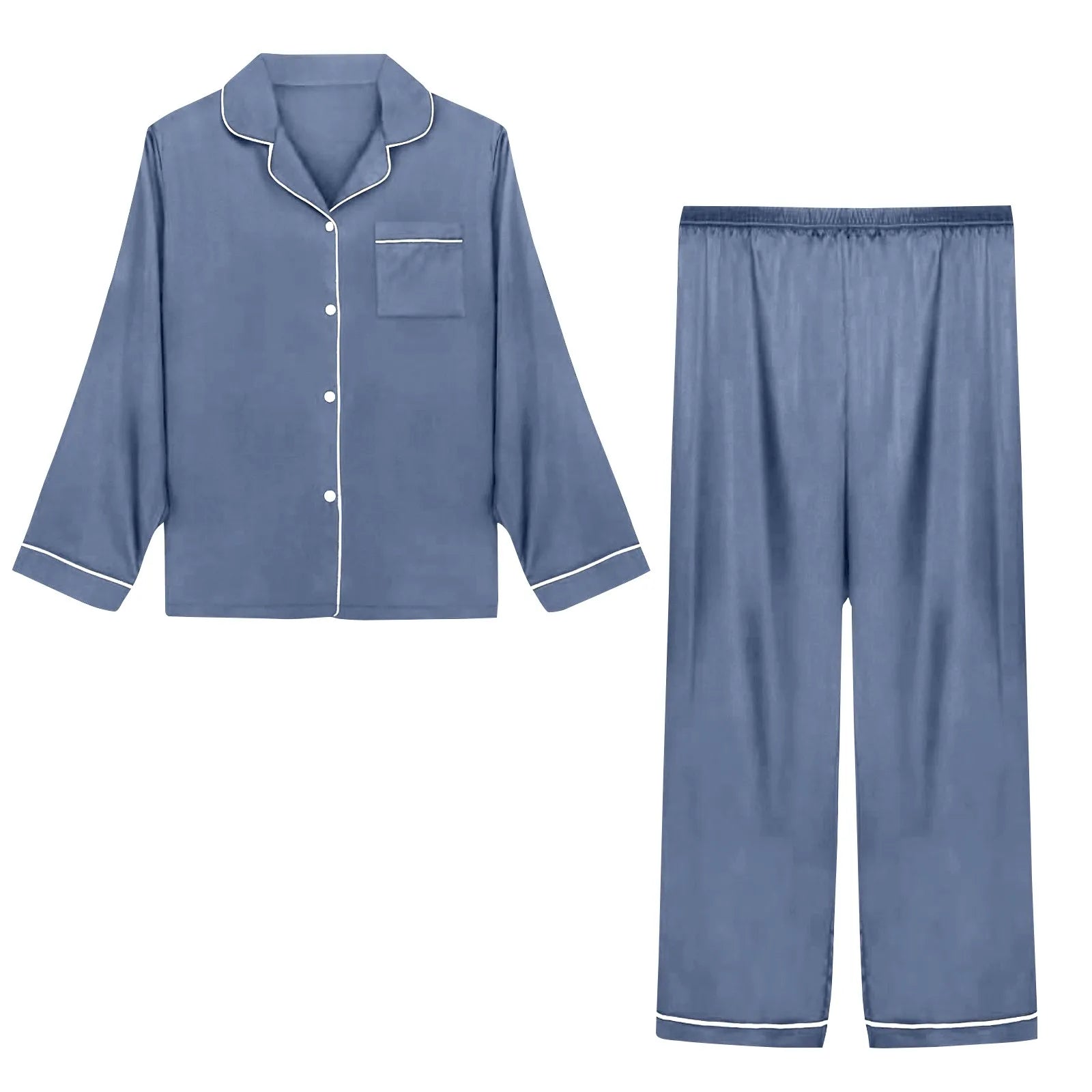 Women Pijama Sets Women Pajamas Sets Sexy Silk Polyester Female Pyjamas Home Clothing Sleepwear Long-sleeve Cardigan Set Good Vibrations