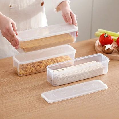 4 Pcs Long Rectangular Food Storage Containers, Plastic Reusable Refrigerator Organizer Boxes Kitchen Accessories Good Vibrations