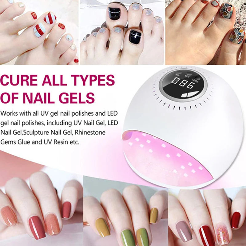 Red Light Nail Lamp Quick Drying Gel Polish With 30/60/120s Timer Auto Sensor Nail Art Machine For Salon Good Vibrations