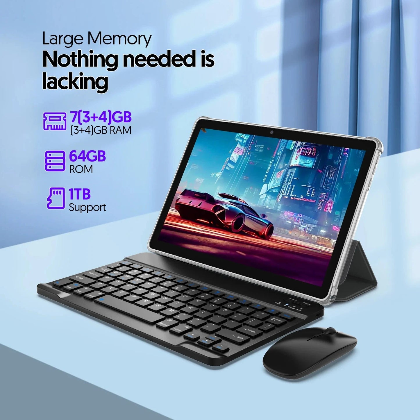 BAKEN new 10-inch Android 13 tablet , quad-core processor, 7GB (3g+4g memory expansion) RAM+64GB ROM, 1TB expansion, 1280x800 IP Good Vibrations