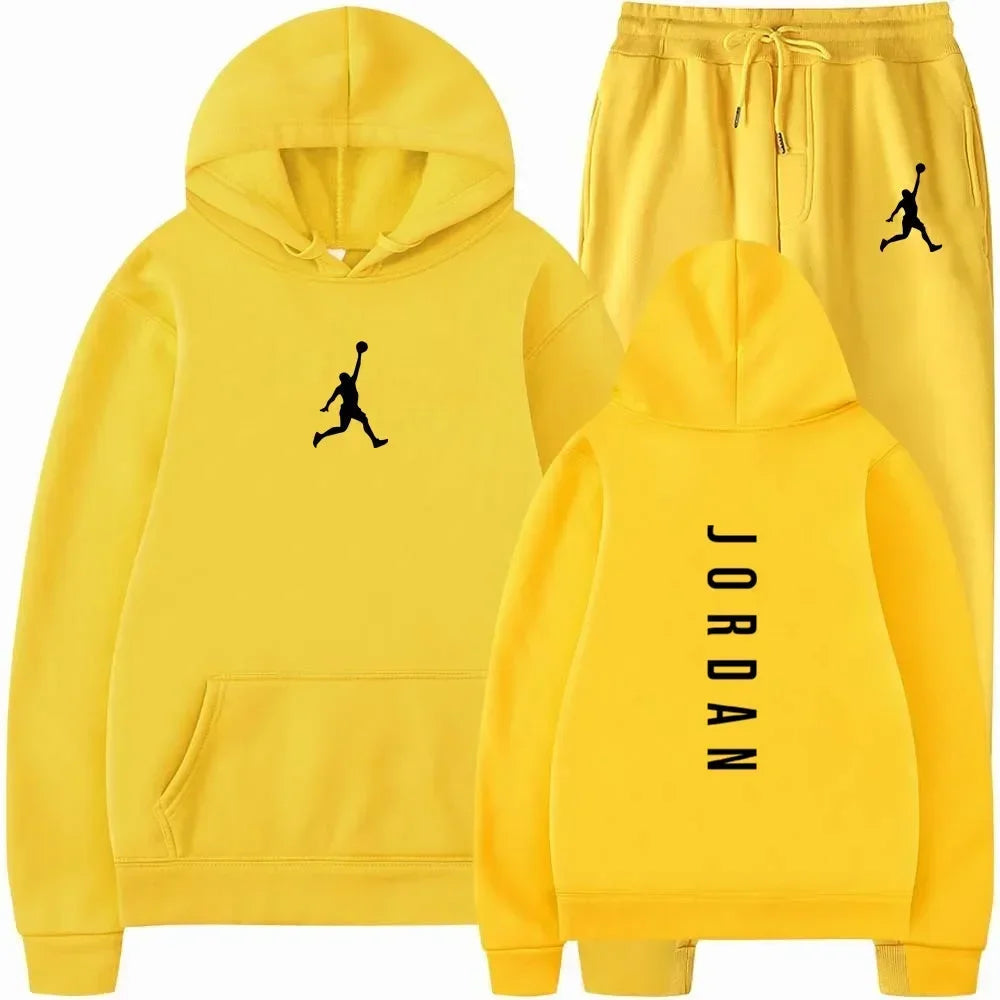 Men's 2025 high-quality sportswear sweatshirt + sweatpants, fashionable sportswear sweatshirt set for spring and autumn Good Vibrations