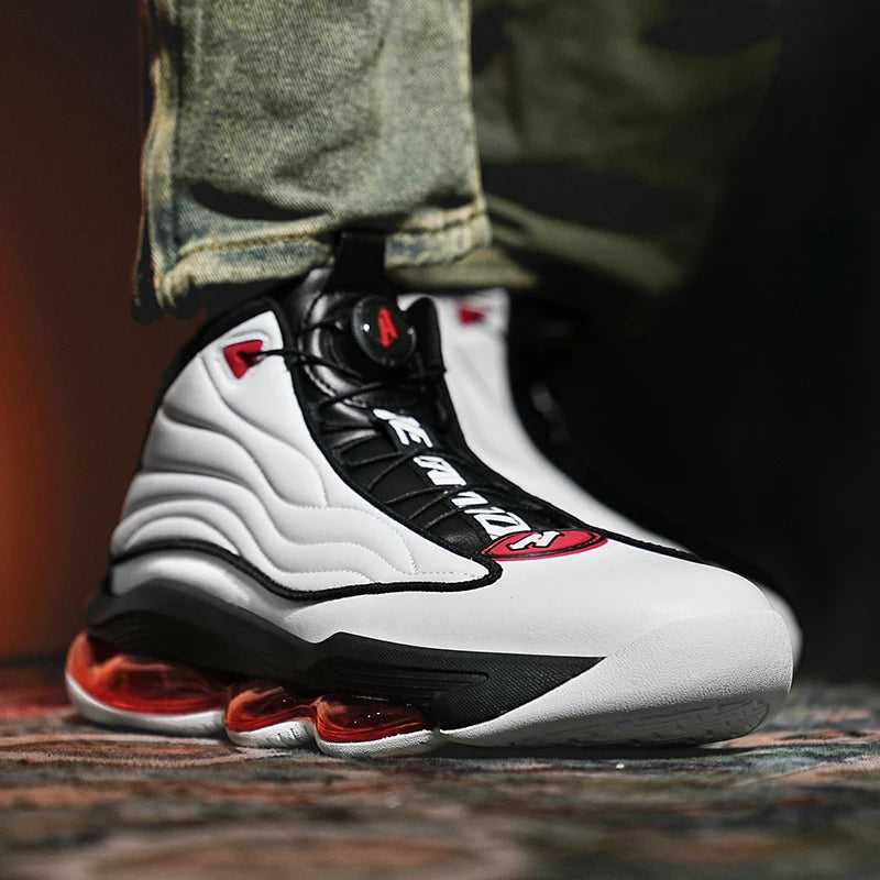 Men's Basketball Shoes Breathable Cushioning Non-Slip Wearable Runing Shoes Gym Training Athletic Basketball Sneakers for Women Good Vibrations