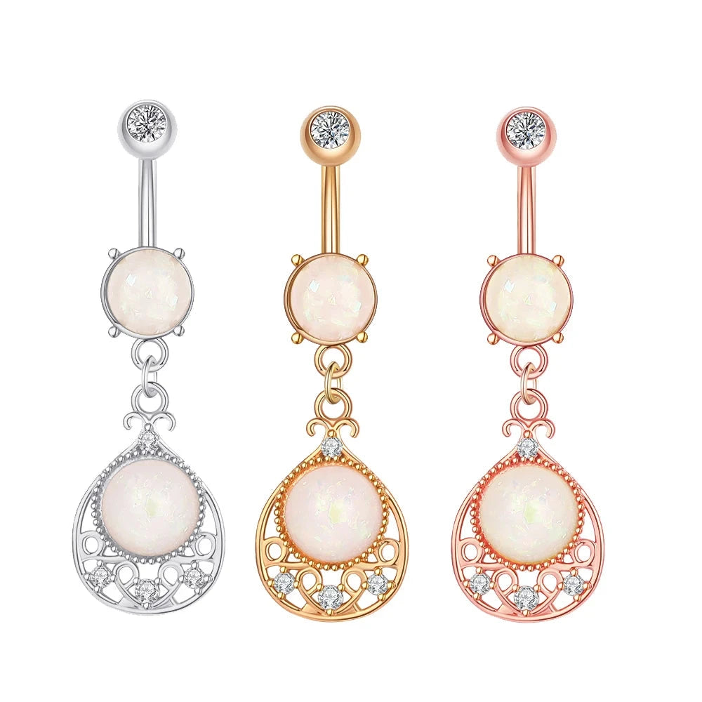 3pcs Gold Color Heart Butterfly Dangled Belly Piercing Sets 14G Stainlees Steel Navel Jewelry for Women Girls Body Belly Rings Good Vibrations Adult Super Store