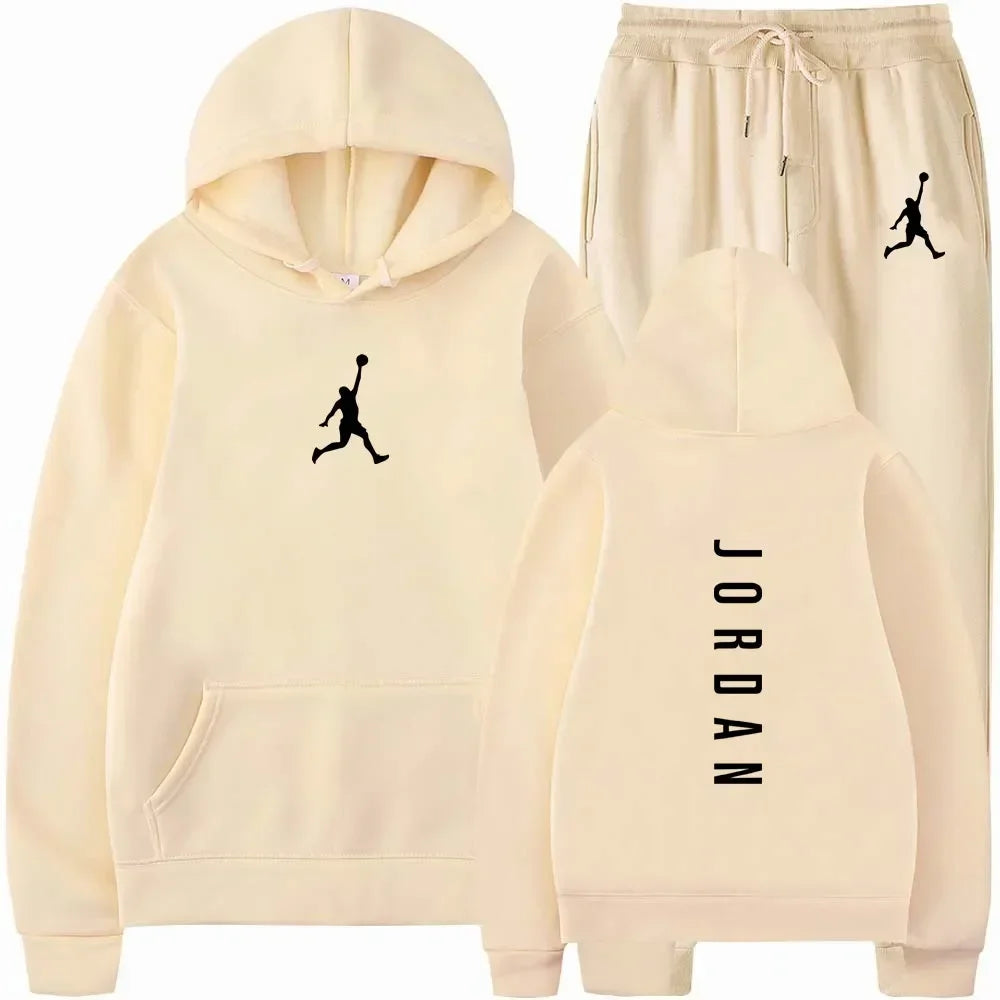Men's 2025 high-quality sportswear sweatshirt + sweatpants, fashionable sportswear sweatshirt set for spring and autumn Good Vibrations