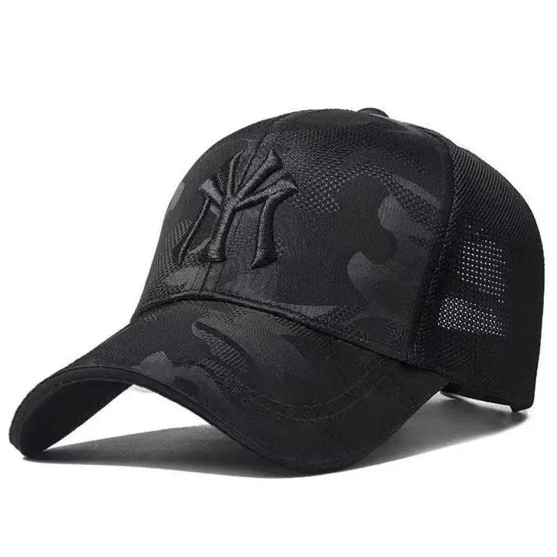 Fashion Letter Embroidery Camouflage Baseball Hats Spring and Autumn Outdoor Adjustable Casual Hats Sunscreen Hat Good Vibrations