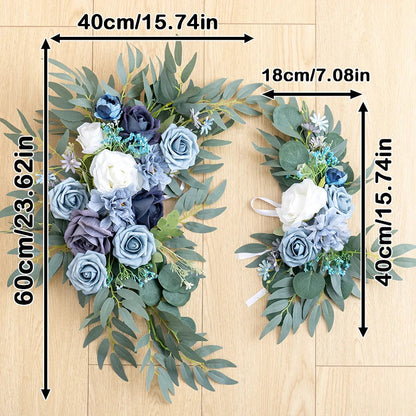 2pc Rose Artificial Flower Wedding Arch Flower Arrangement Country Wedding Ceremony Floral Garland Reception Backdrop Decoration Good Vibrations
