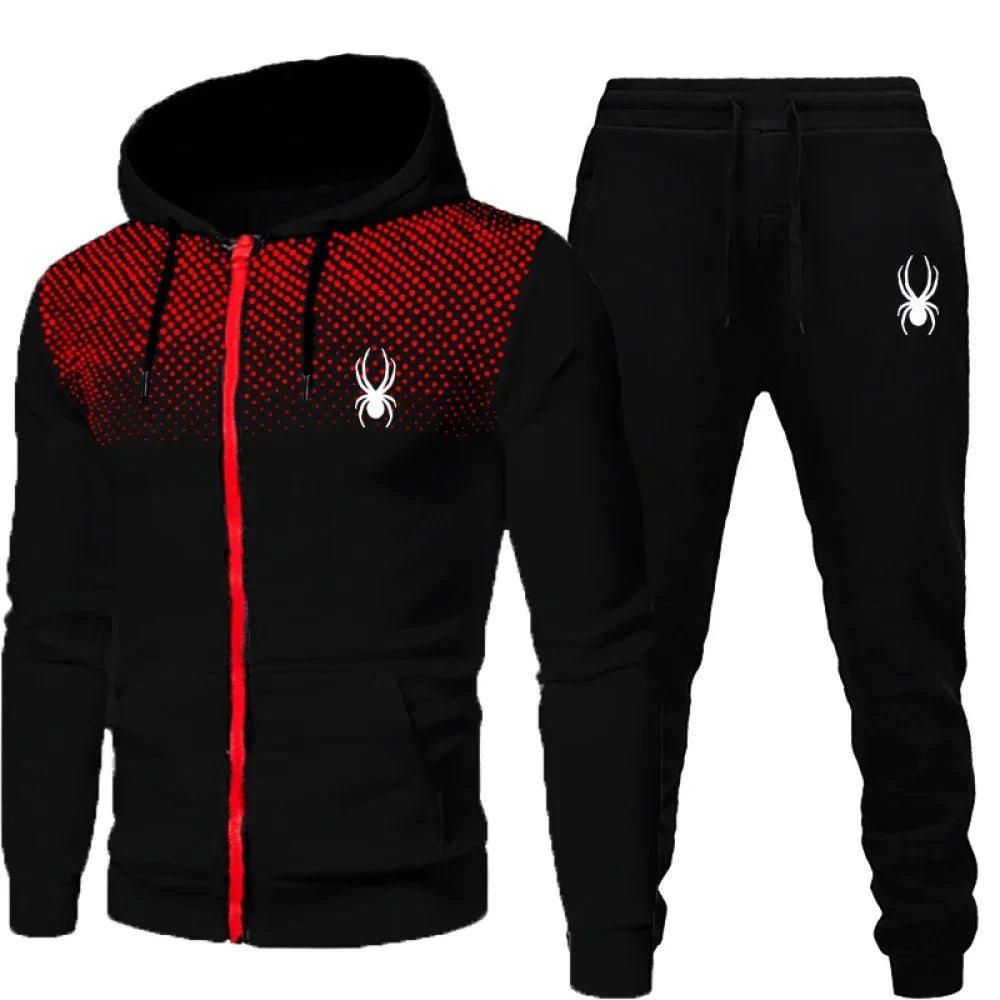 2025 popular two-piece men's sportswear jogging suit sportswear hooded sweatshirt zipper sweatshirt autumn and winter clothing Good Vibrations
