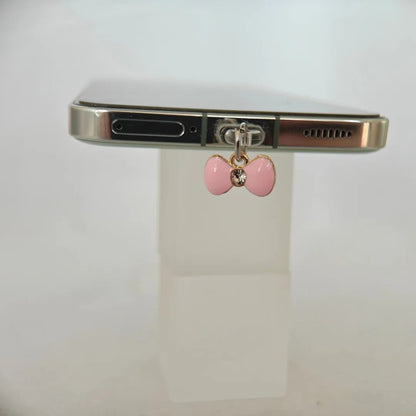 Pink Bow-Shaped Phone Dust Plug, Cute Bow Design, Sweet and Adorable Phone Accessory Good Vibrations