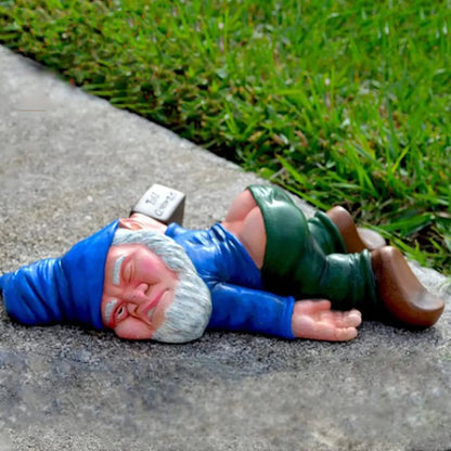 15cmDrunken Garden Gnomes  Funny Resin Statues for Home Decor  Whimsical Indoor Outdoor Ornaments EcoResin Weatherproof Good Vibrations