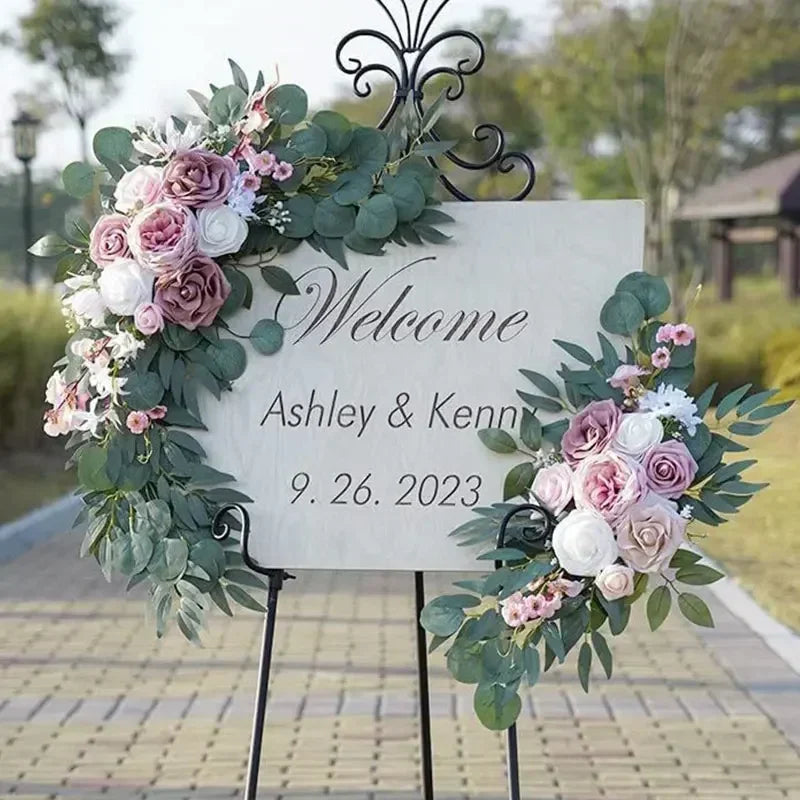 Romantic White Artificial Wedding Flowers Artificial Arch Flowers Artificial Wedding Arch Flowers Kit Wedding Welcome Sign Decor Good Vibrations