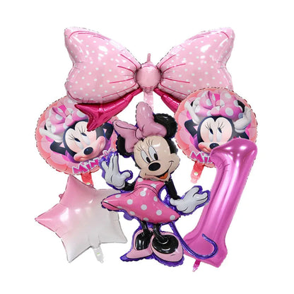 Disney Pink Minnie Mouse One Year Old Birthday Party Supplies Cup Plate Kids Girl Birthday Party Decor Disposable Tableware Set Good Vibrations