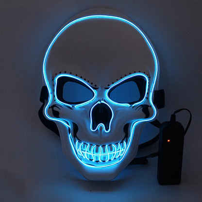 Halloween Horror Skull Mask LED Cold Light Mask LED Halloween Mask Cosplay Mask Halloween Party Decoration Luminous Skull Masks Good Vibrations