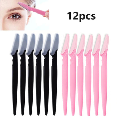 6/12Pcs Mix Color Eyebrow Razor Women Face And Body Safe Trimmer Hair Shaver Eye Brow Remover With Cover Small Makeup Tools Set Good Vibrations