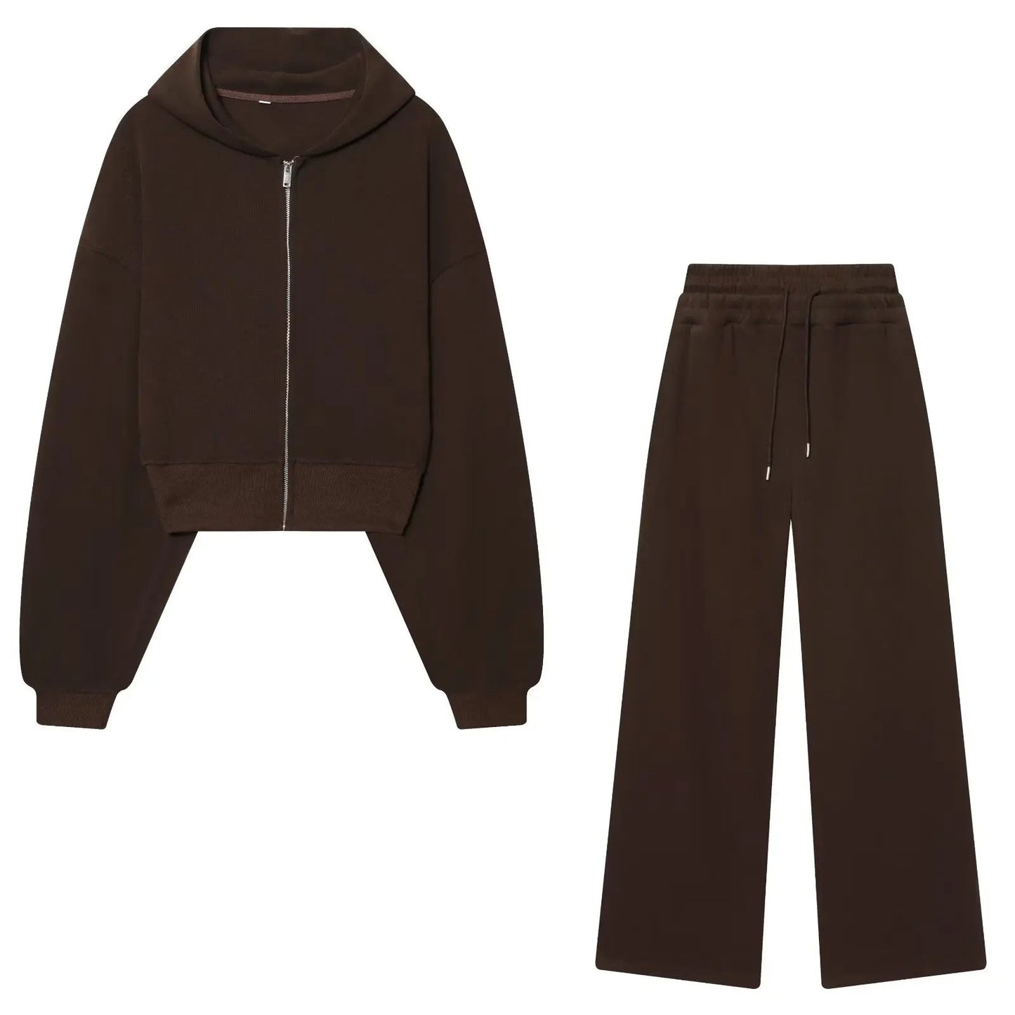 HH Woman Spring Fashion Long Sleeves Round Neck Hooded Sweatshirt + Mid-Rise Elasticity Trousers Female Casual Two Piece Set Good Vibrations