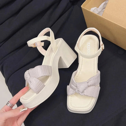 Ladies High Heels Sandals Wedding Party Women's Summer Shoes Open-toe Elegant Women's Fashion Causal Platform Sandals Cross-tied Good Vibrations
