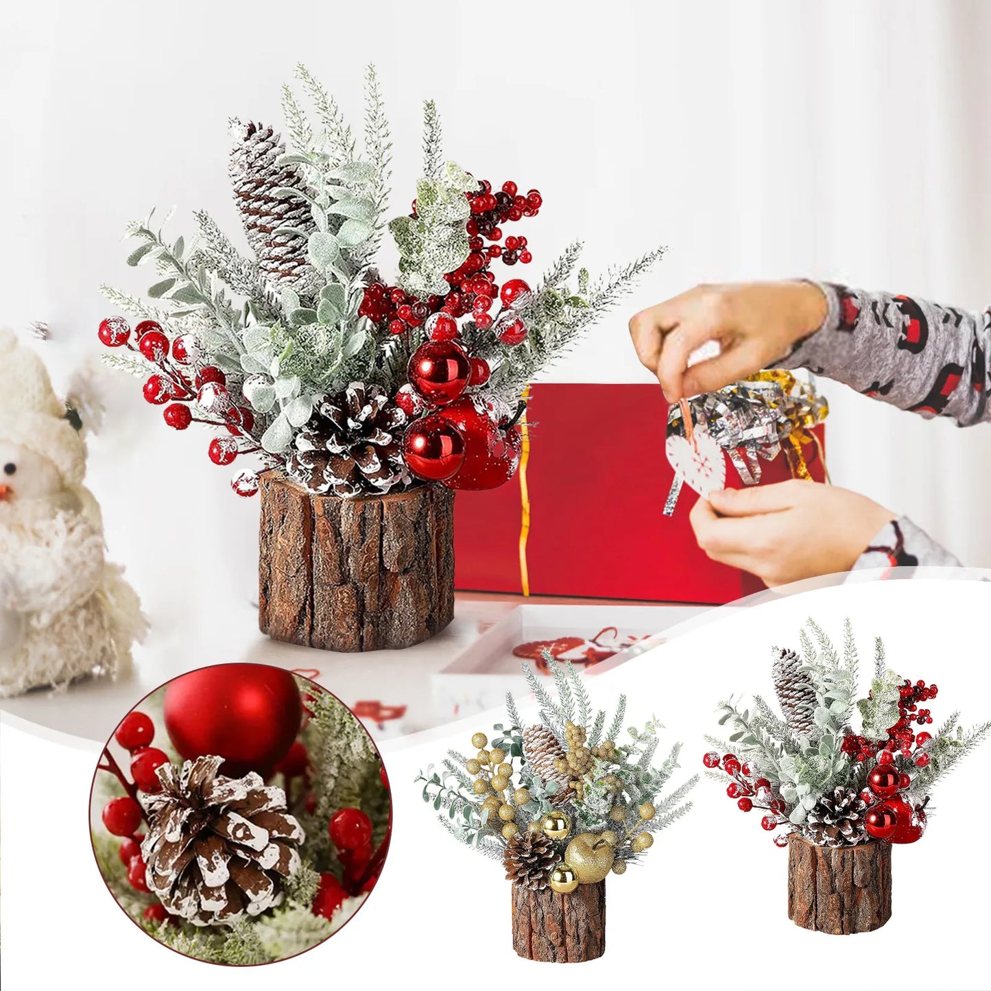 Small Christmas Tree Tabletop Artificial Christmas Tree Decorations With Holiday Ornaments For Home Indoor Christmas Decorations Good Vibrations