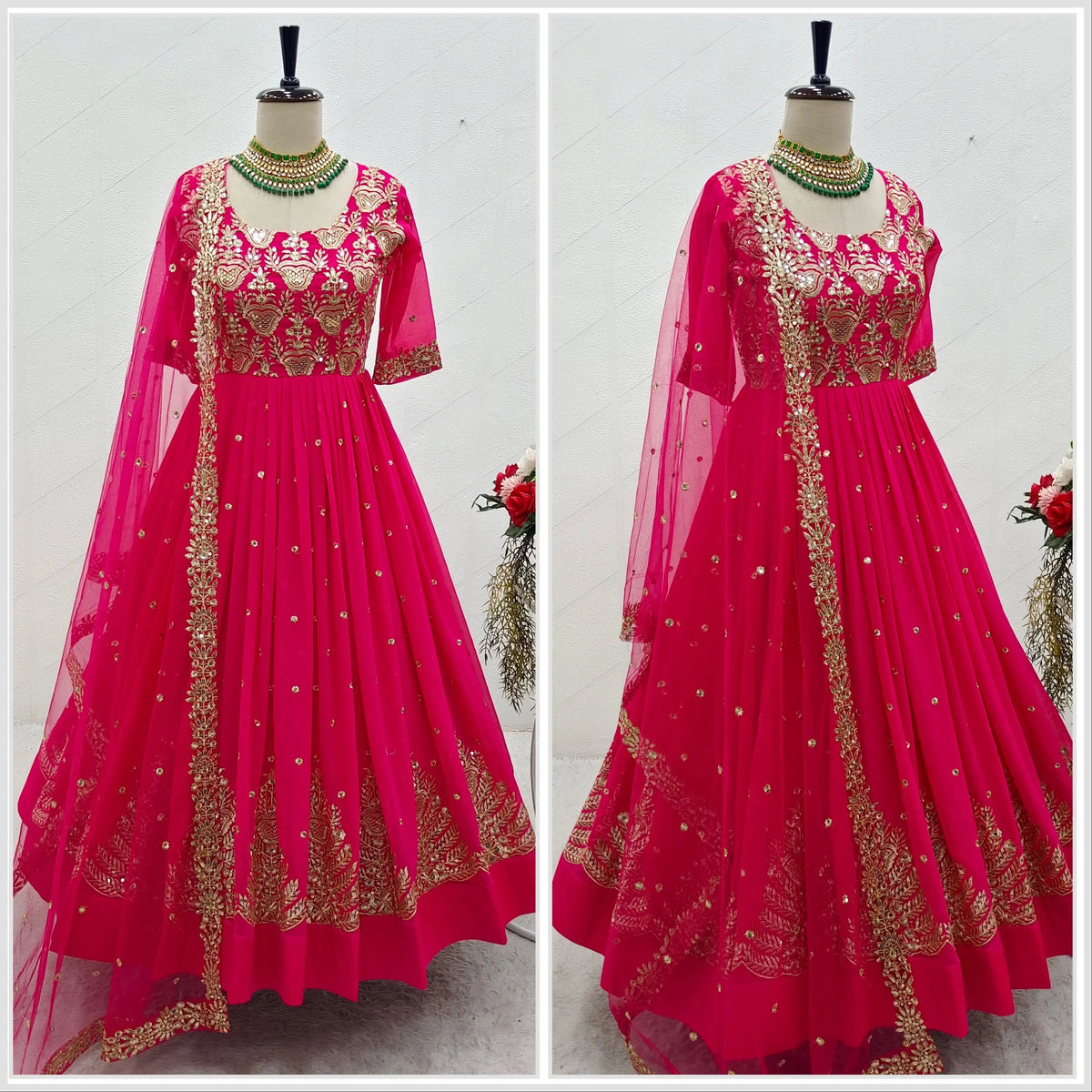 Designer Wedding Dresses Elegant Party Wear Gown with Pendant and Beautiful Dupatta Good Vibrations
