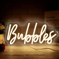 Bubbles LED Neon Sign Light,Bubbles Light, Champagne Wall Party Decor, For Wedding Backdrop Birthday Christmas Party Decor Good Vibrations