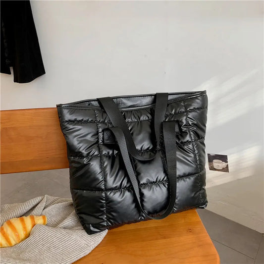 Women's shoulder bag light large bag women's fashion cotton tote bag large capacity shoulder bag commuting bag Good Vibrations