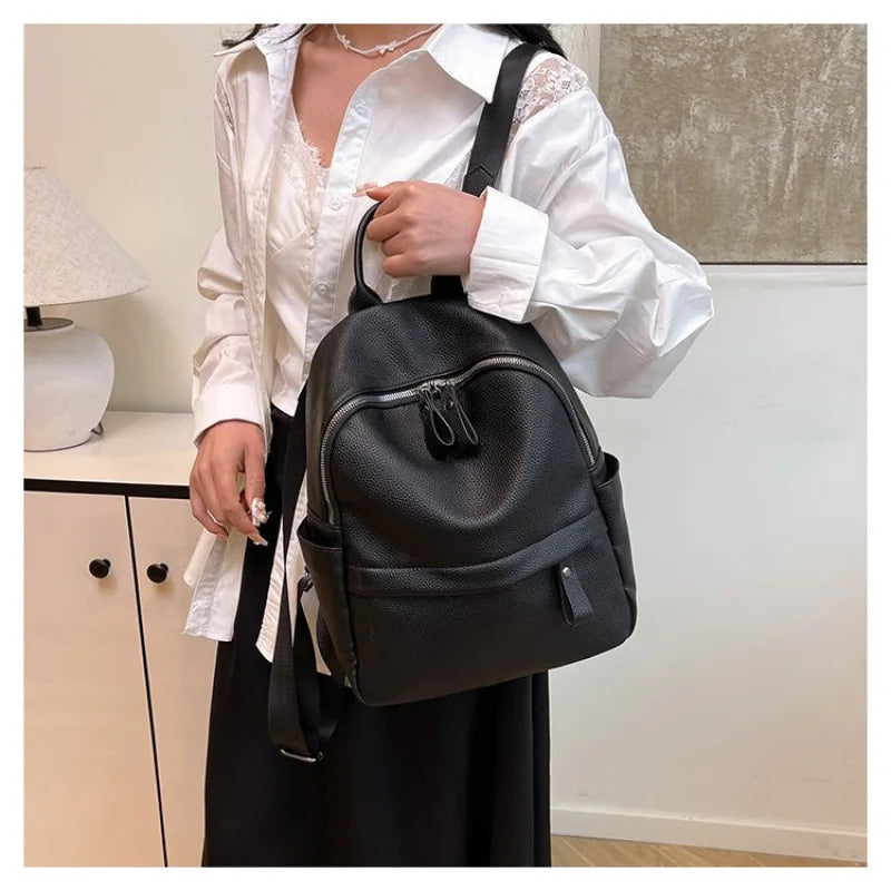 2025 Designer Backpack Women, Lightweight Large Capacity Travel Rucksack, Chic Minimalist School Bag for Casual Street Style Good Vibrations