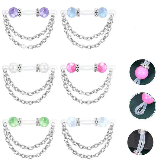 1 Pair Adjustable Fake Nipple Rings No-Pierce Acrylic Nipple Rings With Glitter Beads Perfect For Party Good Vibrations