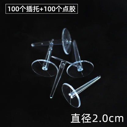 Baking Decoration Birthday Cake Ornaments Plastic Transparent Bottom Bracket Food Grade Cake Top Cream Isolated Laminated Nails Good Vibrations