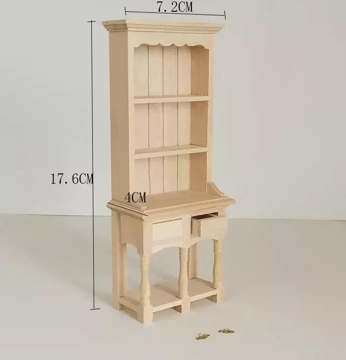 1:12  Miniature Dollhouse Furniture Model Play House Toy Cabinet Wooden Clamshell Desk New Diy Miniature Dollhouse Accessories Good Vibrations